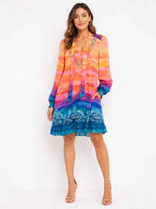 Hale Bob Dresses & Skirts - NWT Hale Bob Embroidered Silk Blend Coral Print Mini Dress M